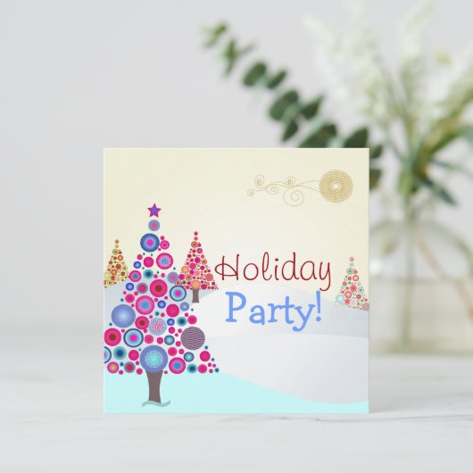 PixDezines Retro kerstsierbomen Kaart (Staand voorkant)