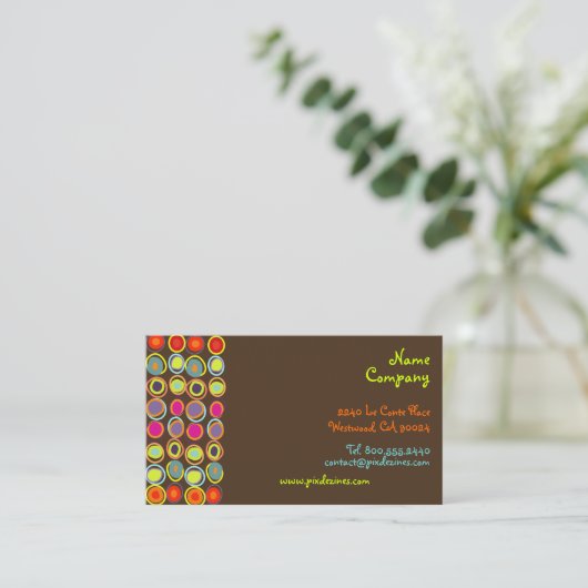 PixDezines Retro/Organic Eggs/DIY achtergrondkleur Visitekaartje (Staand voorkant)