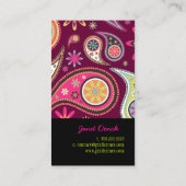 PixDezines Retro Paisley Visitekaartje (Achterkant)