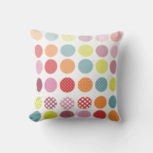 PixDezines retro polka dots/diy achtergrond kleure Kussen