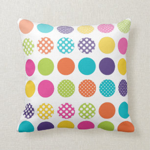 PixDezines retro polka dots/diy achtergrondkleuren Kussen