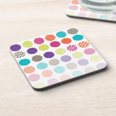 PixDezines Retro Polka Stippen/DIY achtergrondkleu Onderzetter (Linkerzijde)