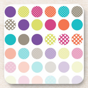 PixDezines Retro Polka Stippen/DIY achtergrondkleu Onderzetter
