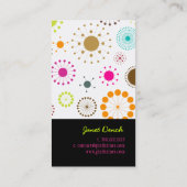 PixDezines Retro Stars, aangepaste achtergrondkleu Visitekaartje (Achterkant)