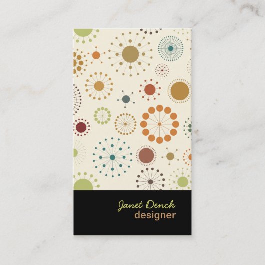 PixDezines Retro Sterren Visitekaartje (Voorkant)