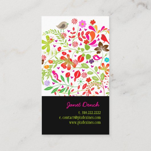 PixDezines RETRO TREE/DIY achtergrondkleur Visitekaartje (Achterkant)