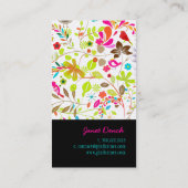 PixDezines Retro Tree, neon kleuren/diy achtergron Visitekaartje (Achterkant)