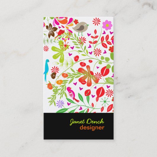 PixDezines Retro Tree Visitekaartje (Voorkant)