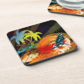 PixDezines riptide surfers/dij achtergrondkleur Onderzetter (Linkerzijde)