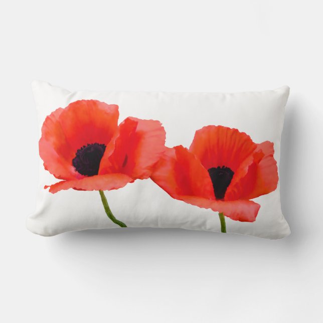 PixDezines rode klaprozen/DIY achtergrond kleuren Kussen (Voorkant)