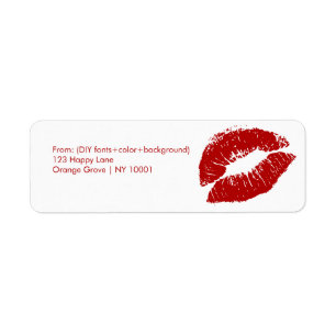 PixDezines rode lippen/kus Etiket