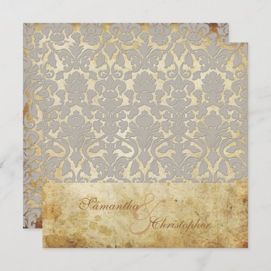 PixDezines +Romantic Flora Damask Kaart (Voorkant / Achterkant)