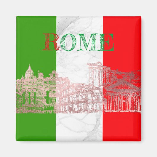 PixDezines Rome, Roma (DIY) Faux Roos Gold + Marbl Magneet (Voorkant)