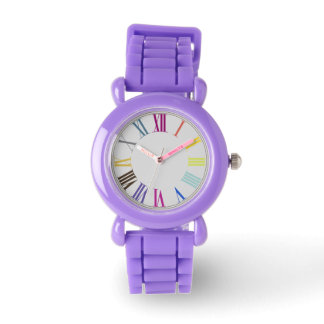 PixDezines Romeinse cijfers/diy achtergrond kleur Horloge