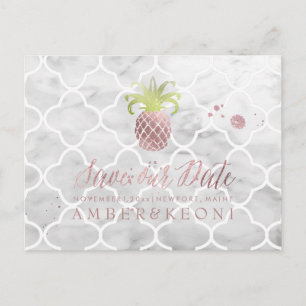 PixDezines Roos Gold/Pineapple/Save our Date Aankondigingskaart