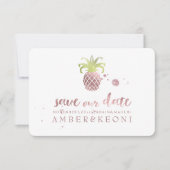 PixDezines Roos Gouden Ananas/bewaar onze datum Save The Date (Voorkant)