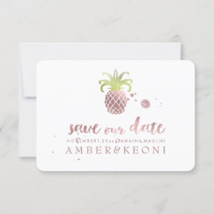 PixDezines Roos Gouden Ananas/bewaar onze datum Save The Date