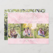 PixDezines Roos Quartz Opslaan Datum/Blush Confett Briefkaart (Voorkant / Achterkant)
