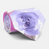 PixDezines Rose d'été violet Cravate (Roulé)