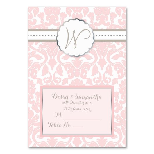 PixDezines rose flora damask tente carte place (Par défaut)