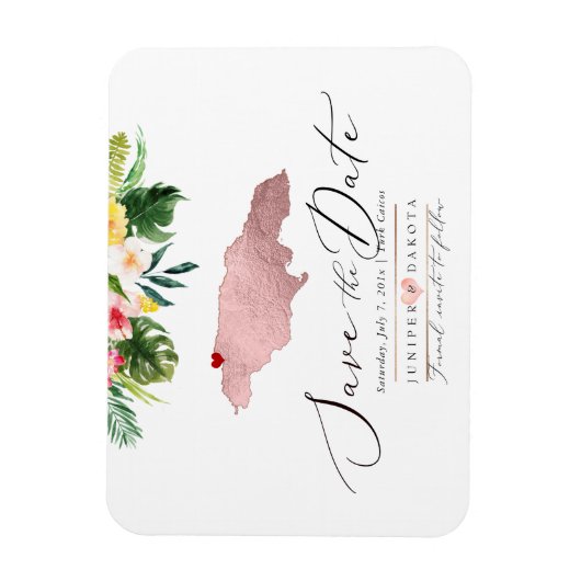 PixDezines Rose Gold Jamaïque Carte Magnet (Vertical)