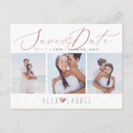 PixDezines Rose Goud Elegante Calligrafie Bewaar D Briefkaart