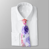 PixDezines Roses d'été violettes cravate (Attaché)