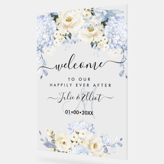 PixDezines Roses élégants Ice Blue Hyde Alabaster (Angle)