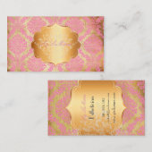 PixDezines Rosette damask/faux parchment Visitekaartje (Voorkant / Achterkant)