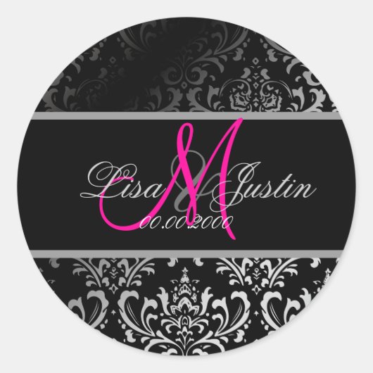 PixDezines Rossi Damask, aangepaste kleur!!!! Ronde Sticker (Voorkant)