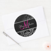 PixDezines Rossi Damask, aangepaste kleur!!!! Ronde Sticker (Envelop)