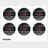 PixDezines Rossi Damask, aangepaste kleur!!!! Ronde Sticker (Vel)