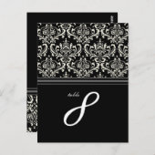 PixDezines Rossi Damask, carte n° de table (Devant / Derrière)