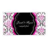 PixDezines Rossi Damask/DIY/black+hot pink Etiket (Voorkant)