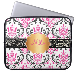 PixDezines Rossi Damask/DIY monogram+color! Laptop Sleeve