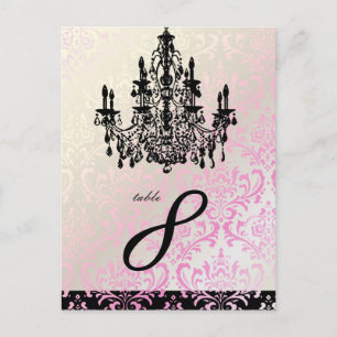 PixDezines Rossi Damask+Kroonluchter tafelkaarten Briefkaart
