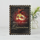 PixDezines Rossi Damask/Masquerade/DIY/Ruby Kaart (Staand voorkant)