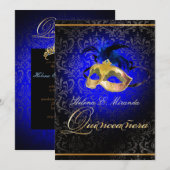 PixDezines Rossi Damask/Masquerade/DIY/sapphire Kaart (Voorkant / Achterkant)