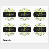 PixDezines Rossi Damask, monogram stickers (Vel)