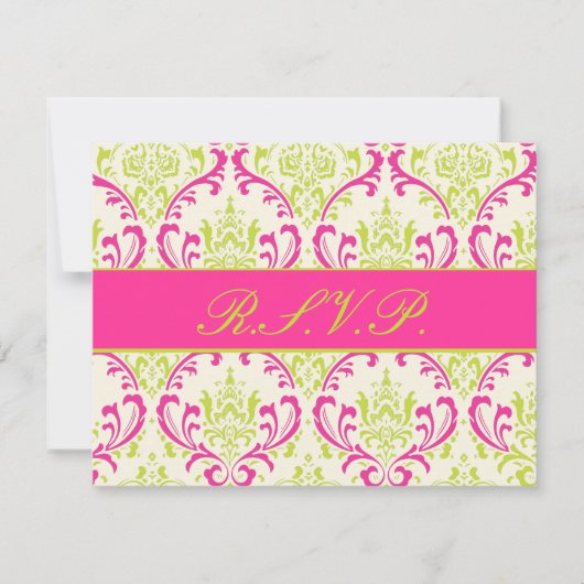 PixDezines Rossi Damask, RSVP pour les invitations (Devant)
