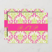 PixDezines Rossi Damask, RSVP pour les invitations (Devant / Derrière)