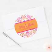 PixDezines Rossi Damask, stickers met monogram (Envelop)