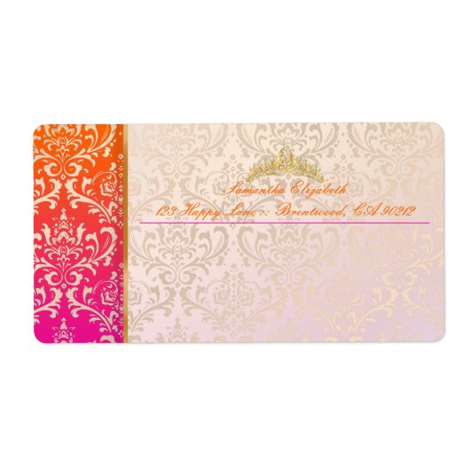 PixDezines rossi damask+tiara Etiket (Voorkant)