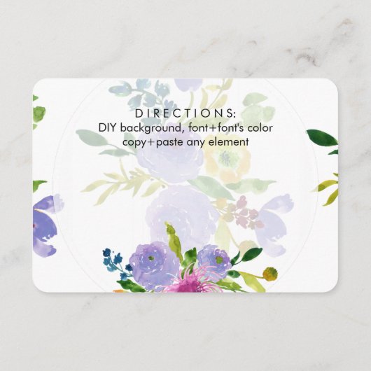 PixDezines routebeschrijving floral mitswa/DIY bac Informatiekaartje (Achterkant)