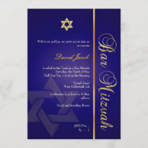 PixDezines ROYAL BLUE/GOLD/BAR MITZVAH INVITATIES