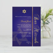 PixDezines ROYAL BLUE/GOLD/BAR MITZVAH INVITATIONS (Debout devant)