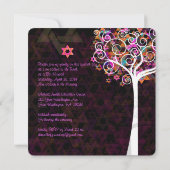 PixDezines Roze Bat Mitzvah Kaart (Achterkant)