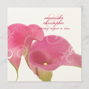 PixDezines Roze Calla lelie + Krullen Kaart