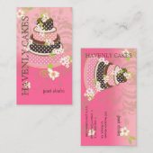 PixDezines Roze + Chocolade Weddenenkap Visitekaartje (Voorkant / Achterkant)