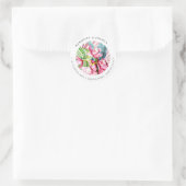 PixDezines Roze Cymbidium Orchidee Zilver Bladzijd Ronde Sticker (Tas)